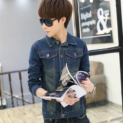 China Stretch Skinny Vintage Butt Lift Mens Denim Jackets With Leather Sleeves for sale