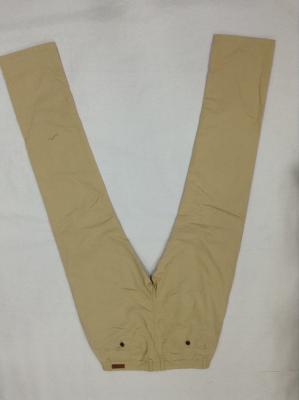 China Khaki Comfortable Colored Twill Pants Mental Bottons Two Pockets for sale