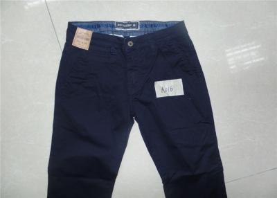 China Dark Blue 100% Cotton Colored Twill Pants With Breathability for sale