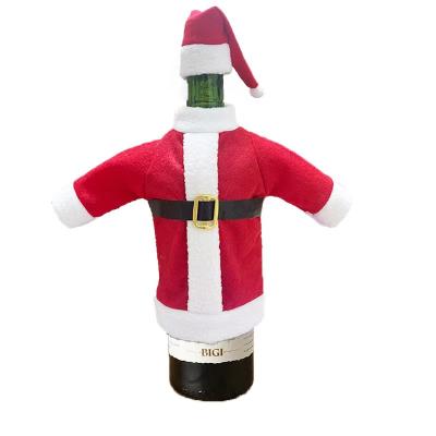 China Christmas Decoration Christmas Wine Bottle Set Home Decoration Clothing Red Wine Bottle Bag for sale