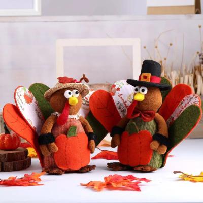 China Eco-friendly Pumpkin Turkey Styling Thanksgiving Doll Ornament Harvest Festival Dwarf Doll Ornaments Gnome Elf House Farm Kitchen for sale