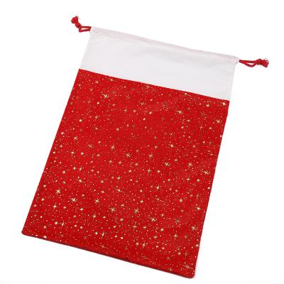 China Christmas 2021 Christmas Drawstring Gift Wrapping Bags Gift Bags New 5.6-3-3 for sale