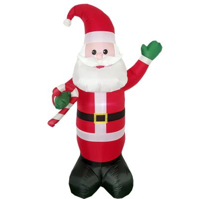 China Christmas 4ft Inflatable Santa with Built-in LED Lights with Tether Santa Inflatable Patio Party Outdoor Santa Claus Decorations for sale