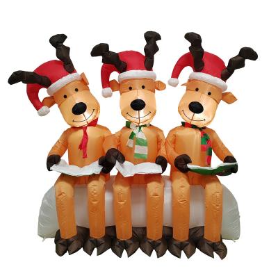 China 5ft Tall Indoor Outdoor Reindeer Singing with LED Lights Indoor Outdoor Inflatable Christmas Holiday Party Home Decorations for sale