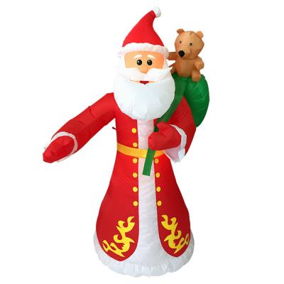 China Santa Decorations 1.8m Tall Lucky Beauty Bear A Bear To Glow Inflatable Christmas Ornament Christmas Gift Yard Decoration for sale