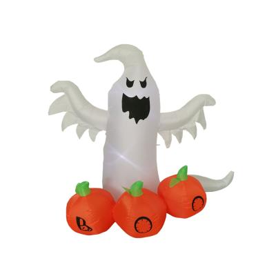 China Modern Halloween Yard Layout Inflatable Outdoor Stage Props Pumpkin Ghost Models LED Light Halloween Ornaments for sale