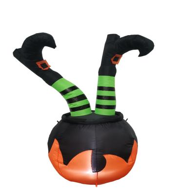 China Party Halloween Carnival 5ft Tall Witch Fall In The Tub Funny Inflatable Halloween Halloween Outdoor Decorations Inflatable Witch for sale