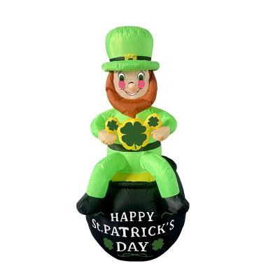 China Modern Popular St. Patrick's Day 1.8m Black Cylinder Older Inflatable With Outdoor Inflatable Praise LED Lights Beer Decoration Party Model for sale