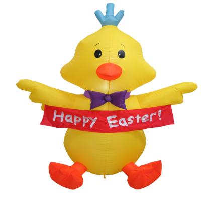 China Lovely 5FTCute Yellow Inflatable Chick Duck Easter Yard Party Inflatable Outdoor Decoration With LED Light for sale