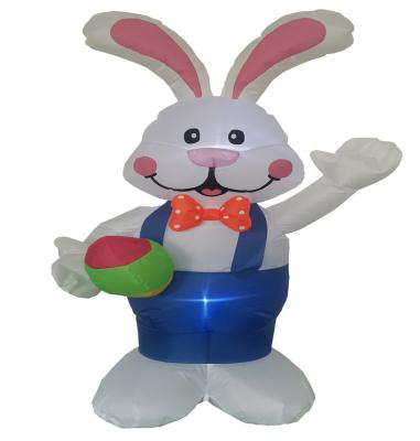 China Lovely Rabbit 4ft Tall With Ball Customized Advertising Colorful Led Inflatable Rabbit Inflatable Led Colorful Rabbit for sale