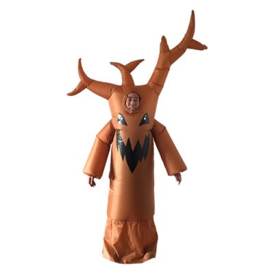 China Halloween Inflatable Dress Costume Beauty Decorations Brown Tree Costume Neutral Wear For Adult Costume for sale