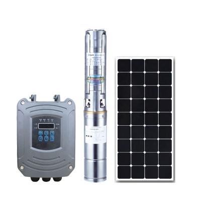 China Long Life 4 Inch 110V 135M Head Solar Powered Water Pumping System For Farm Irrigation for sale