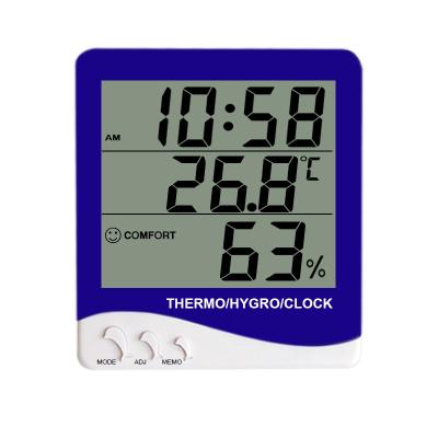 China Hot Sale S-WS06 Indoor Clock Room Temperature Humidity Meter Indoor Thermometer for sale