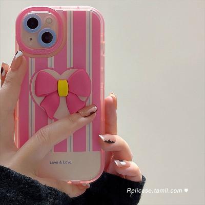 China Korean Cute Pink Shockproof ARC Phone Case For iPhone 13 12 11 pro XS X Max XR 7 8 plus Kawaii Protective Soft Back Shockproof Cover for sale