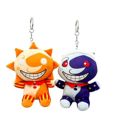 China New Sun Plush Toy and Pendant Plush Toy Fnaf Monster Doll Moon Figure Fnaf Key Chain Sundrop Keychain Sundrop Doll Keychain for sale