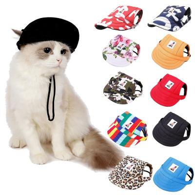 China Sustainable Print Dog Cat Pet Baseball Outdoor Hat Customized Fashionable Pet Hat for sale