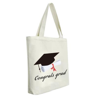 China Graduation Season Dr. Hat Canvas Bag Reusable Recyclable Shopping Cotton Tote Bags With Custom Printed Logo for sale