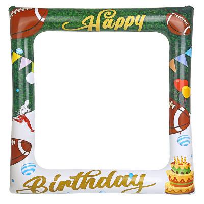 China Eco - Friendly Kids Birthday Celebration Balloons Inflatable Football Picture Frame With Pump for sale