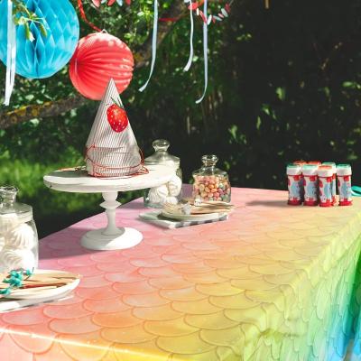 China Factory Direct Disposable Party Tablecloth Waterproof Cloth Birthday Dessert Table Plastic Tablecloth for sale