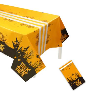 China Halloween PEVA Party Waterproof Disposable Plastic Tablecloths Waterproof Party Decoration Table Cloth for sale