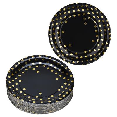 China 9 Inch Disposable Round Eco Food Serving Dish Wholesale Disposable / Biodegradable Food Dish For Party 60PCS for sale