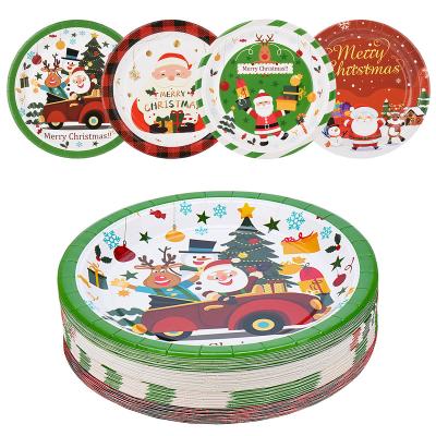 China Disposable / Biodegradable Plastic Party Disposable Children's Day Dinner Plates Christmas Cutlery Dish for sale