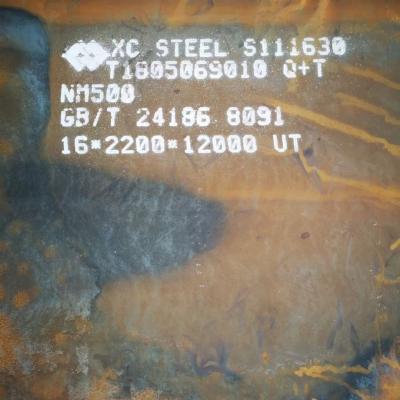 China Hoge hardheid ASTM AR500 slijtvast staalplaat HR NM450 4mm 1250mm maat Te koop