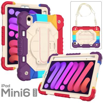 China Heavy Duty With Pen Slot Shoulder Strap Hard Shockproof Case For Ipad Mini 6 Cover for sale