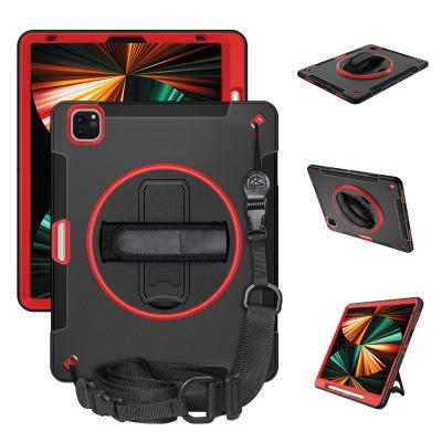 China Hybrid Tpu Tablet Case Shockproof Handheld Rugged Rugged PC Shoulder Strap For Ipad Pro 12.9 Case 2021 for sale