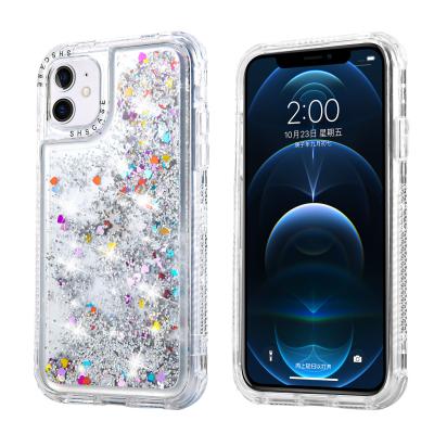 China Anti-drop Shockproof 3 in 1 Hard PC Tpu PC Back Cover for Iphone 13 pro Max Phone Liquid Cases for sale