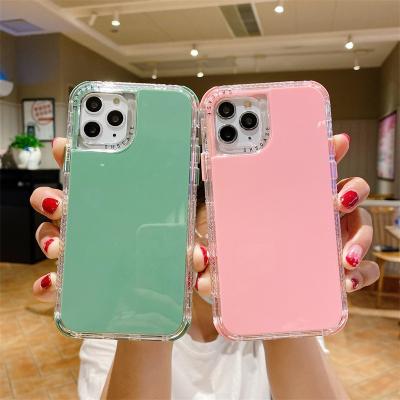 China Anti-drop 3 in 1 Tpu PC Solid Color Transparent Bumper Case for Iphone 13 pro max for sale