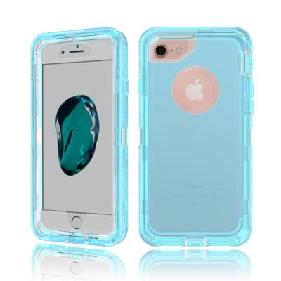 China 3 Layers Shockproof PC 3 PC Tpu In 1 Clear Robot Defender Case For Iphone 7 for sale