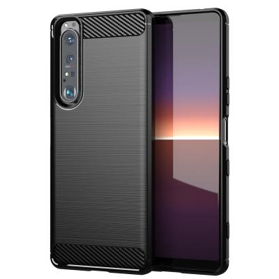 China Shockproof Brushed Outdoor Soft Tpu Carbon Fiber Mobile Phone Case For Sony Xperia 10 III 1 III for sale