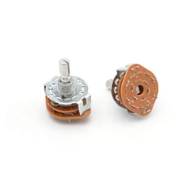 China 25mm bipolar axis 5 positionmetal horizontal rotary switch RS251-H for sale