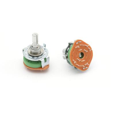 China 25mm bipolar axis 5 positionmetal horizontal rotary switch RS251-H for sale