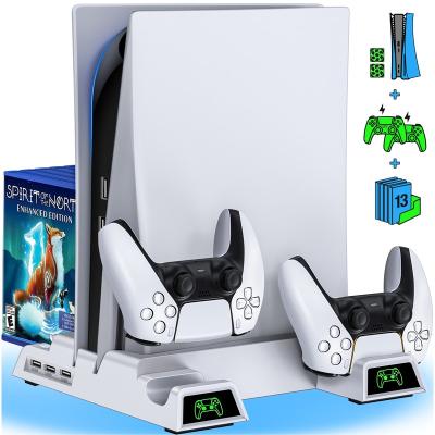 China 2 in 1 Mode Cooler Suitable for Sony Playstation 5 Game Console with Vertical LED Fan Stand for PS5 Dual Charger for sale