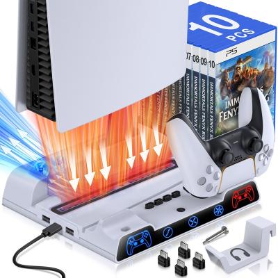 China For PS5 Cooling Console Vertical Fast Charger Game Station Charging Stand PS5 Cooling Stand with 2 Fans for sale