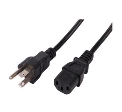 China Home Appliance 18AWG  Black Power Cord Replacement AC Power Cord Printer PC Power Supply Cable for sale