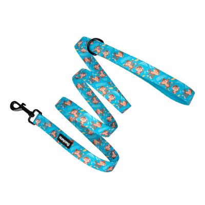 China Custom OEM Sublimation Polyester Premium Durable Soft Neoprene Padded Handle Dog Leash for sale