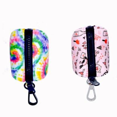 China OEM Sublimation Neoprene Soft Metal Accessories Soft Poop Bag Holder For Dog Walking for sale