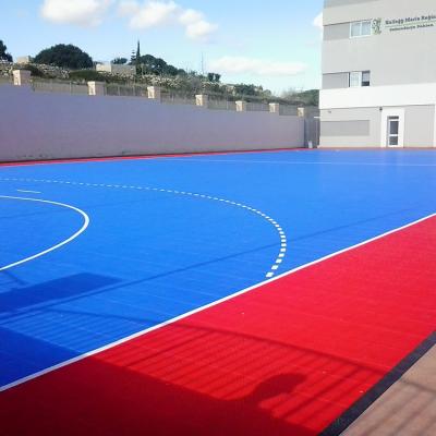 China For Guangzhou factory supply futsal plastic floor interlocking easy to clean handball court pp flooring for sale