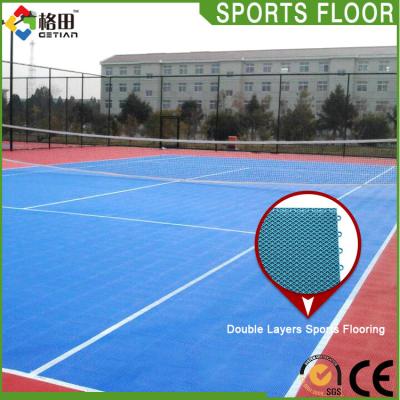 China CE standard pp multifunctional interlocking flooring interlocking synthetic portable tennis court sports flooring, removable tennis court flooring material for sale