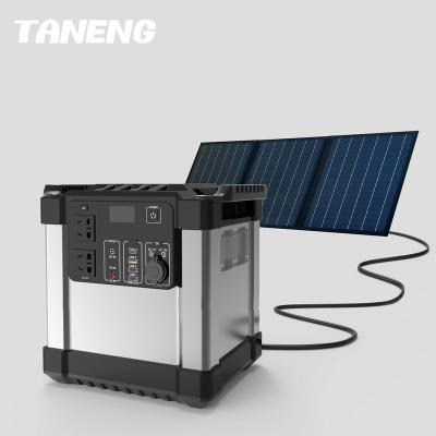 China High Capacity Lithium Sine Wave Pure Sine Wave Solar Panel Camping Electric Power Stations Home Industrial Portable 2000W Solar Generator for sale