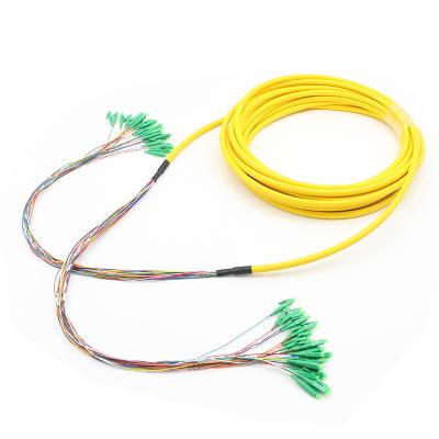 China FTTH Custom Meters LC/SC/FC/ST Connector Patch Tie Down 24 Fibers OS2 Singlemode Indoor Pre-terminated Fiber Optic Patch Cable for sale