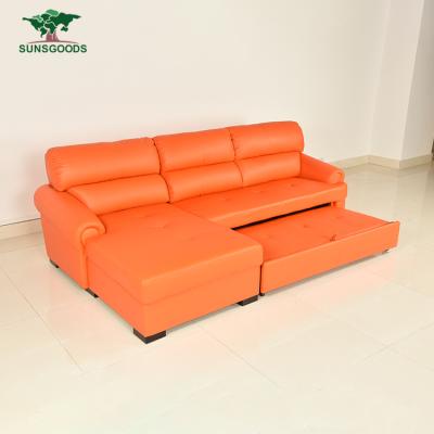 China Adjustable (height) upholstered real leather corner couch, L shape couch, sofas and couches for sale