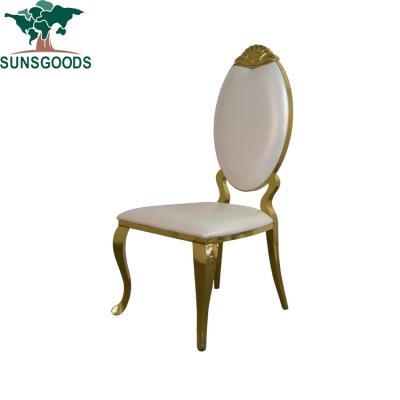 China (Other) New Design Adjustable Wedding Oval Dining Back Stainless Steel Chair for sale