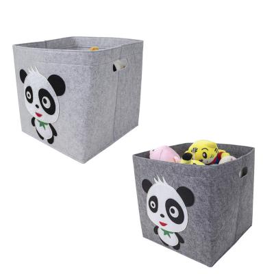 China Folding Storage Basket with Carry Handles for Toys Clothes Canvas Basket Toy Storage Box Organizer Folding Cloth Cotton Storage for sale