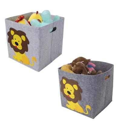 China Folding Storage Basket with Carry Handles for Toys Clothes Canvas Basket Toy Storage Box Organizer Folding Cloth Cotton Storage for sale