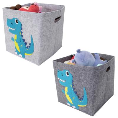 China Folding Storage Basket with Carry Handles for Toys Clothes Canvas Basket Toy Storage Box Organizer Folding Cloth Cotton Storage for sale