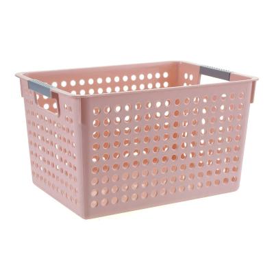 China Multifunctional Viable High Capacity Organizer Storage Bathroom Care Cloth Cosmetics Fresh Fruit Vegetable Bins PP Storage Basket for sale